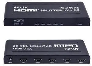 1 in 4 out HDTV Splitter HDMI-Compatible 4K 60Hz 1080P Video Converter 1x4 Metal Amplifier Box Display for HDTV DVD PS3 Xbox(4K 60Hz V2.0) 1 in 4 out HDTV Splitter HDMI-Compatible 4K 60Hz 1080P Video Converter 1x4 Metal Amplifier Box Display for HDTV DVD PS3 Xbox(4K 60Hz V2.0)