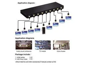 4K 30Hz HDMI Splitter 1 in 8 out HDMI Distributor Splitter 1x8 Video Audio Converter 1080P for Laptop PC PS4 DVD to 8 TV Monitor(with US Plug) 4K 30Hz HDMI Splitter 1 in 8 out HDMI Distributor Splitter 1x8 Video Audio Converter 1080P for Laptop PC PS4 DVD to 8 TV Monitor(with US Plug)