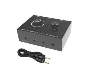 4 Channel 3.5mm Stereo Audio Switch 4x1 Bi-directional 3.5mm R/L Audio Switcher Splittrt Stereor 4 in 1 out/1 in 4 out Converter 4 Channel 3.5mm Stereo Audio Switch 4x1 Bi-directional 3.5mm R/L Audio Switcher Splittrt Stereor 4 in 1 out/1 in 4 out Converter
