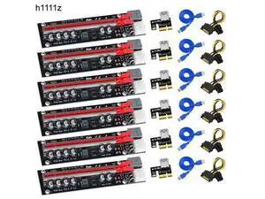 6PCS PCIE Riser for Video Card Graphic Card GPU Mining 6 Pin Power PCI-E 16X Riser PCI Express X16 Adapter for BTC Bitcoin Miner 6PCS PCIE Riser for Video Card Graphic Card GPU Mining 6 Pin Power PCI-E 16X Riser PCI Express X16 Adapter for BTC Bitcoin Miner