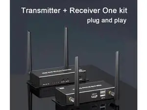 5.8G Wireless HDMI Extender Transmitter Receiver Kit, 1080P with KVM, IR Remote & HDMI Loop Out, Up to 656FT Range for DSLR, Laptops, Church & Office 5.8G Wireless HDMI Extender Transmitter Receiver Kit, 1080P with KVM, IR Remote & HDMI Loop Out, Up to 656FT Range for DSLR, Laptops, Church & Office