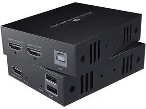 HDMI KVM USB Extender 1080P, Extend Video & USB Signals 50m via Cat5e/Cat6 Cable, Remote Keyboard & Mouse Control HDMI KVM USB Extender 1080P, Extend Video & USB Signals 50m via Cat5e/Cat6 Cable, Remote Keyboard & Mouse Control
