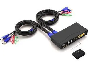 CKLau 2 Port HDMI 2.0 KVM Switch 4K@60Hz HDR10 EDID, 2 PCs Share Monitor Keyboard Mouse USB 2.0 Devices, With Audio & Cables CKLau 2 Port HDMI 2.0 KVM Switch 4K@60Hz HDR10 EDID, 2 PCs Share Monitor Keyboard Mouse USB 2.0 Devices, With Audio & Cables