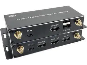 Wireless HDMI KVM Extender Transmitter Receiver Kit, 200M/656FT Range, 4K & 1080P, Plug & Play for Laptop, PS5, Camera, Projector Wireless HDMI KVM Extender Transmitter Receiver Kit, 200M/656FT Range, 4K & 1080P, Plug & Play for Laptop, PS5, Camera, Projector