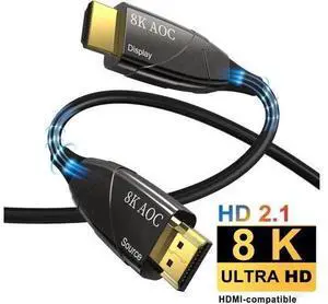 8K HDMI Fiber Optic Cable (16.4FT/5M), 8K@60Hz AOC Fiber HDMI 2.1 Braided CordSupports 8K@60Hz 4K@120Hz, 48Gbps AOC Dynamic HDR 10, eARC, HDCP2.2, 4:4:4 8K HDMI Fiber Optic Cable (16.4FT/5M), 8K@60Hz AOC Fiber HDMI 2.1 Braided CordSupports 8K@60Hz 4K@120Hz, 48Gbps AOC Dynamic HDR 10, eARC, HDCP2.2, 4:4:4