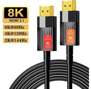 8K HDMI Fiber Optic Cable, 48Gbps High-Speed, 8K@60Hz,Dynamic HDR,ARR, Dolby Atmos, HDCP 2.2 & 2.3, 33Feet, Black 8K HDMI Fiber Optic Cable, 48Gbps High-Speed, 8K@60Hz,Dynamic HDR,ARR, Dolby Atmos, HDCP 2.2 & 2.3, 33Feet, Black