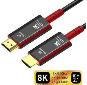 8K Fiber Optic HDMI Cable, CL3 Rated 8K HDMI Cable Ultra high Speed 48Gbps,Support 8K60Hz, 4K120Hz, Dynamic HDR 10, eARC Compatible with PS5 PS4 Xbox Apple TV Sony LG Samsung, (100Feet, Black+Red) 8K Fiber Optic HDMI Cable, CL3 Rated 8K HDMI Cable Ultra high Speed 48Gbps,Support 8K60Hz, 4K120Hz, Dynamic HDR 10, eARC Compatible with PS5 PS4 Xbox Apple TV Sony LG Samsung, (100Feet, Black+Red)