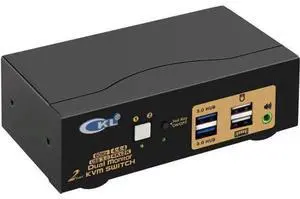 CKL 2-Port Dual HDMI USB3.0 KVM Switch, 4K@60Hz Extended Display with Cables & Audio CKL 2-Port Dual HDMI USB3.0 KVM Switch, 4K@60Hz Extended Display with Cables & Audio