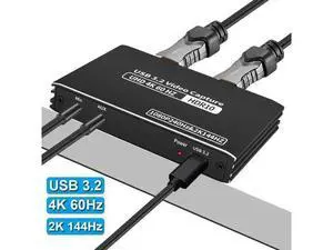 USB3.2 External HDMI Capture Card, Supports 4K@60FPS & 2K@144FPS Ultra Low Latency Video Grabber for Live Streaming Recording, Compatible with PS5 Switch Camera PC Mac OBS USB3.2 External HDMI Capture Card, Supports 4K@60FPS & 2K@144FPS Ultra Low Latency Video Grabber for Live Streaming Recording, Compatible with PS5 Switch Camera PC Mac OBS