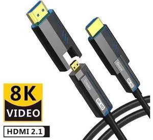 100FT CL3 Rated Fiber Optic HDMI 2.1 Cable, 48Gbps HDMI/Micro HDMI Cord, 8K@60Hz 4K@120Hz Dynamic HDR eARC HDCP2.3 for PC TV PS5 100FT CL3 Rated Fiber Optic HDMI 2.1 Cable, 48Gbps HDMI/Micro HDMI Cord, 8K@60Hz 4K@120Hz Dynamic HDR eARC HDCP2.3 for PC TV PS5