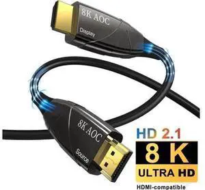 100FT/30M Nylon Braided AOC Fiber Optic HDMI 2.1 Cable, 48Gbps Ultra High Speed Supports 8K@60Hz 4K@120Hz Dynamic HDR10 eARC HDCP 2.2 YCbCr 4:4:4 100FT/30M Nylon Braided AOC Fiber Optic HDMI 2.1 Cable, 48Gbps Ultra High Speed Supports 8K@60Hz 4K@120Hz Dynamic HDR10 eARC HDCP 2.2 YCbCr 4:4:4