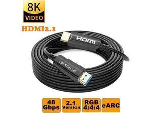 164FT/50M Fiber Optic HDMI 2.1 Cable, 48Gbps 8K@60Hz 4K@120Hz HDR eARC HDCP2.2 CEC EDID 3D for PS4 Set-Top Box HDTV Projector 164FT/50M Fiber Optic HDMI 2.1 Cable, 48Gbps 8K@60Hz 4K@120Hz HDR eARC HDCP2.2 CEC EDID 3D for PS4 Set-Top Box HDTV Projector