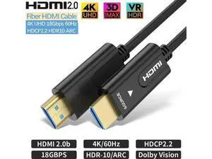 330FT/100M Slim Flexible Fiber Optic HDMI 2.0b Cable, 18Gbps High Speed Supports 4K@60Hz HDR Dolby Vision ARC 3D HDCP 2.2 YCbCr 4:4:4 for Switch Projector Roku 330FT/100M Slim Flexible Fiber Optic HDMI 2.0b Cable, 18Gbps High Speed Supports 4K@60Hz HDR Dolby Vision ARC 3D HDCP 2.2 YCbCr 4:4:4 for Switch Projector Roku