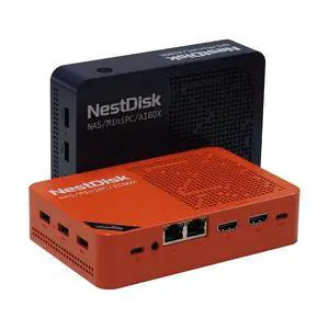 NestDisk Mini PC NAS, 4-Bay NVMe SSD, N150 Quad-Core 12GB DDR5, Dual 2.5GbE, Triple 4K@60Hz HDMI & USB-C, Personal Cloud Router Barebone (Orange,12GB+64GB(eMMC),Single USB Fan) NestDisk Mini PC NAS, 4-Bay NVMe SSD, N150 Quad-Core 12GB DDR5, Dual 2.5GbE, Triple 4K@60Hz HDMI & USB-C, Personal Cloud Router Barebone (Orange,12GB+64GB(eMMC),Single USB Fan)