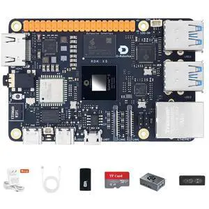 D-Robotics RDK X5 Development Board - 10 Tops AI, 4GB/8GB RAM, Sunrise 5 Chip, Octa-core Cortex A55, MIPI DSI, HDMI, Wi-Fi 6, Bluetooth 5.4, Ready-to-Use (4GB RAM,Deep Camera) D-Robotics RDK X5 Development Board - 10 Tops AI, 4GB/8GB RAM, Sunrise 5 Chip, Octa-core Cortex A55, MIPI DSI, HDMI, Wi-Fi 6, Bluetooth 5.4, Ready-to-Use (4GB RAM,Deep Camera)
