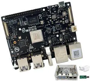 VisionFive2 RISC-V Single Board Computer, Quad Core, 8GB with WiFi dongle, StarFive JH7110 with 3D GPU, Dual Ethernet Port with 2 x 1Gbit, for IOT/AI (Kit 7, Version v1.3B) VisionFive2 RISC-V Single Board Computer, Quad Core, 8GB with WiFi dongle, StarFive JH7110 with 3D GPU, Dual Ethernet Port with 2 x 1Gbit, for IOT/AI (Kit 7, Version v1.3B)