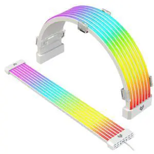 RGB Power Extension Cable Kit - ARGB Motherboard Power Supply Cable, 24 Pin ATX Cable 5V 3Pin Synchronized PSU with LED Diffused Soft Silicone Tube RGB Power Extension Cable Kit - ARGB Motherboard Power Supply Cable, 24 Pin ATX Cable 5V 3Pin Synchronized PSU with LED Diffused Soft Silicone Tube