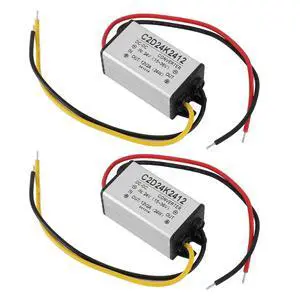 2PCS DC 24V to 12V 2A Voltage Regulator Converter, 95% Efficient IP68 for Car Boat Solar System, with OverloadShort Circuit Protection 2PCS DC 24V to 12V 2A Voltage Regulator Converter, 95% Efficient IP68 for Car Boat Solar System, with OverloadShort Circuit Protection