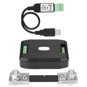 RS485 ModbusRTU DC Power Meter | Precision Machined DC Energy Monitor Module for Voltage Current Consumption with 50A 100A 200A 300A Shunt (PZEM-017+100A+USB) RS485 ModbusRTU DC Power Meter | Precision Machined DC Energy Monitor Module for Voltage Current Consumption with 50A 100A 200A 300A Shunt (PZEM-017+100A+USB)
