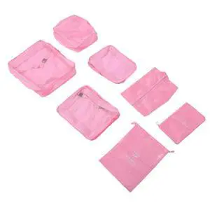 Travel Packing Cubes Set | 7-Piece with Shoe Bag for Luggage & Suitcase (Pink) Travel Packing Cubes Set | 7-Piece with Shoe Bag for Luggage & Suitcase (Pink)