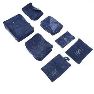 Travel Packing Cubes Set | 7-Piece with Shoe Bag for Luggage & Suitcase (Dark Blue) Travel Packing Cubes Set | 7-Piece with Shoe Bag for Luggage & Suitcase (Dark Blue)