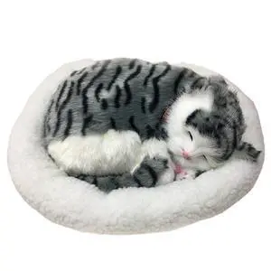Realistic Sleeping Cat Dog Ornament, Breathing Cat Stuffed Animal Doll with Mat, Plush Toys for Home Decoration (Style 4) Realistic Sleeping Cat Dog Ornament, Breathing Cat Stuffed Animal Doll with Mat, Plush Toys for Home Decoration (Style 4)