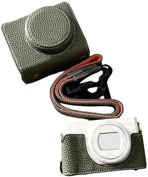 Camera Protective Case for ZV-, Retro Leather Camera Bag with Hand Grip & Tripod Mount, Bottom Access & Shoulder Strap (Green) Camera Protective Case for ZV-, Retro Leather Camera Bag with Hand Grip & Tripod Mount, Bottom Access & Shoulder Strap (Green)
