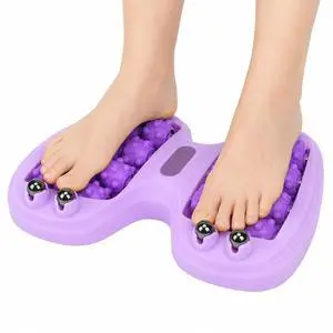 Double Foot Massager Roller | Portable Acupressure Reflexology Tool for Tired Feet, Plantar Fasciitis Relief, Sturdy Plastic for Home Office Travel (Purple) Double Foot Massager Roller | Portable Acupressure Reflexology Tool for Tired Feet, Plantar Fasciitis Relief, Sturdy Plastic for Home Office Travel (Purple)