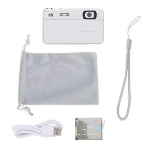 4K Digital Camera for Photography, 64MP Autofocus Sliding Vintage Camera (White) 4K Digital Camera for Photography, 64MP Autofocus Sliding Vintage Camera (White)