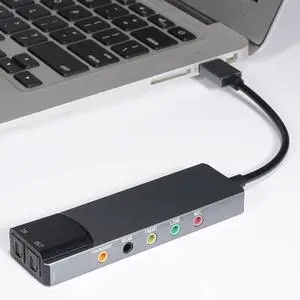 USB External Sound Card Adapter with Optical Input Output, Audio Interface with 5.1 7.1 Channel Noise Reduction, Plug and Play for PC, Laptop (Aluminum Alloy) USB External Sound Card Adapter with Optical Input Output, Audio Interface with 5.1 7.1 Channel Noise Reduction, Plug and Play for PC, Laptop (Aluminum Alloy)