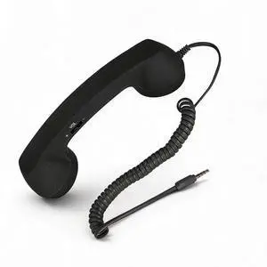 Retro 3.5mm Telephone Handset, Radiation Proof Cell Phone Receiver Mic Microphone Speaker, Vintage Phone Handset for Cellphone Smartphone,with USB C (Black) Retro 3.5mm Telephone Handset, Radiation Proof Cell Phone Receiver Mic Microphone Speaker, Vintage Phone Handset for Cellphone Smartphone,with USB C (Black)