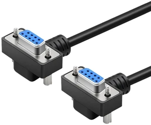 DB9 Female to Female RS232 Serial Cable, Dual Right-Angle 90 Degree 9-Pin COM Port Extension for PC, Industrial, CNC and POS Systems (Nickel Plated, 5 Meter) DB9 Female to Female RS232 Serial Cable, Dual Right-Angle 90 Degree 9-Pin COM Port Extension for PC, Industrial, CNC and POS Systems (Nickel Plated, 5 Meter)