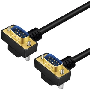 DB9 Male to Male 270 Degree Right Angle RS232 Serial Extension Cable, 9-Pin COM Port Cable for PC, POS, Industrial Equipment (Gold Plated, 5 Meter) DB9 Male to Male 270 Degree Right Angle RS232 Serial Extension Cable, 9-Pin COM Port Cable for PC, POS, Industrial Equipment (Gold Plated, 5 Meter)