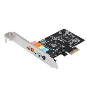 PCIe Sound Card 5.1 Surround Internal Desktop PC Audio Card, PCI Express 8738 Chipset 6 Channel Stereo Sound Card with Color Coded Ports for Gaming Music Movies Windows 10 Compatible PCIe Sound Card 5.1 Surround Internal Desktop PC Audio Card, PCI Express 8738 Chipset 6 Channel Stereo Sound Card with Color Coded Ports for Gaming Music Movies Windows 10 Compatible