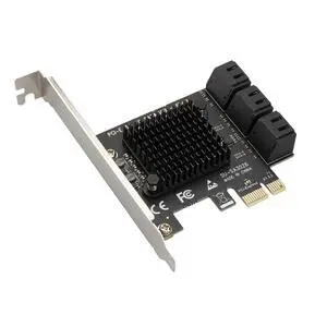 6-Port PCIe to SATA 3.0 Expansion Card ASMedia ASM1166 Chipset, 6Gbps Transfer Speed, PCI-Express 3.0 Gen3 x4, SATA III Adapter for HDD/SSD Storage 6-Port PCIe to SATA 3.0 Expansion Card ASMedia ASM1166 Chipset, 6Gbps Transfer Speed, PCI-Express 3.0 Gen3 x4, SATA III Adapter for HDD/SSD Storage