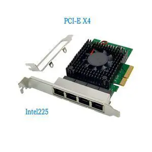 Intel I225 Chip PCIe x4 2.5G 4-Port Server Network Card 2500Mbps Quad RJ45 Gigabit Ethernet Adapter, 4 x 2.5G LAN Ports, Industrial Camera / Server / Desktop Intel I225 Chip PCIe x4 2.5G 4-Port Server Network Card 2500Mbps Quad RJ45 Gigabit Ethernet Adapter, 4 x 2.5G LAN Ports, Industrial Camera / Server / Desktop