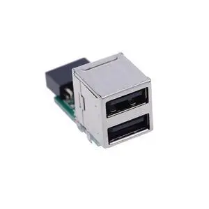 Motherboard USB 2.0 9-Pin Header to 2-Port USB Adapter 9-Pin Female to Dual USB 2.0 Converter, Direct Plug-in Internal Expansion Card for Desktop PC Motherboard USB 2.0 9-Pin Header to 2-Port USB Adapter 9-Pin Female to Dual USB 2.0 Converter, Direct Plug-in Internal Expansion Card for Desktop PC
