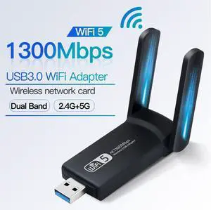1300Mbps Dual-Band USB WiFi Adapter 5.8G / 2.4G AC1300 Wireless Network Card, Driver-Free for Windows 10/11, USB WiFi Receiver for Desktop / Laptop - RTL8812BU 1300Mbps Dual-Band USB WiFi Adapter 5.8G / 2.4G AC1300 Wireless Network Card, Driver-Free for Windows 10/11, USB WiFi Receiver for Desktop / Laptop - RTL8812BU