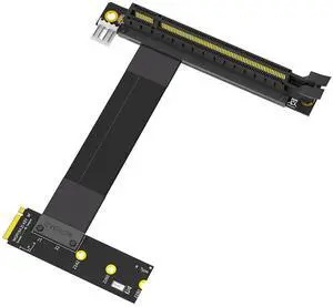 PCIe 16X 90-Degree to M.2 NGFF Key M Adapter PCI-E x16 to M.2 PCIe Extension Cable for Graphics Card / SSD, 90° Angled Riser for Desktop PC - Right direction PCIe 16X 90-Degree to M.2 NGFF Key M Adapter PCI-E x16 to M.2 PCIe Extension Cable for Graphics Card / SSD, 90° Angled Riser for Desktop PC - Right direction
