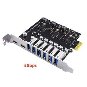 8-Port USB 3.2 PCIe Expansion Card PCI-E to USB 3.2 Adapter with Type-C & 19-Pin Header, NEC Chipset, Desktop Internal Hub for Front Panel / Back Panel 8-Port USB 3.2 PCIe Expansion Card PCI-E to USB 3.2 Adapter with Type-C & 19-Pin Header, NEC Chipset, Desktop Internal Hub for Front Panel / Back Panel
