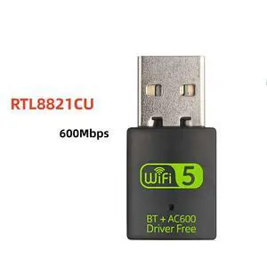600Mbps Dual-Band USB Bluetooth WiFi Adapter 2-in-1 Wireless Network Card with Bluetooth, Driver-Free for Desktop / Laptop PC, 2.4G / 5G WiFi + BT Combo 600Mbps Dual-Band USB Bluetooth WiFi Adapter 2-in-1 Wireless Network Card with Bluetooth, Driver-Free for Desktop / Laptop PC, 2.4G / 5G WiFi + BT Combo