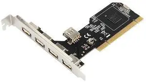 PCI to 5-Port USB 2.0 Expansion Card USB 3.0 / 2.0 Desktop Adapter, NEC Chipset, 5 x USB 2.0 Ports, Internal PCI Controller Card for PC Upgrade PCI to 5-Port USB 2.0 Expansion Card USB 3.0 / 2.0 Desktop Adapter, NEC Chipset, 5 x USB 2.0 Ports, Internal PCI Controller Card for PC Upgrade