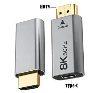USB-C Female to HDMI Male Adapter 8K@60Hz 4K@120Hz, Type-C to HDMI Converter, SyncMOS 7100 Chipset, 8K Display Adapter for PC / Laptop / Tablet USB-C Female to HDMI Male Adapter 8K@60Hz 4K@120Hz, Type-C to HDMI Converter, SyncMOS 7100 Chipset, 8K Display Adapter for PC / Laptop / Tablet
