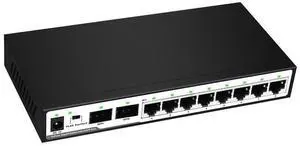 10-Port Gigabit Switch with VLAN Isolation 8 x RJ45 + 2 x SFP Fiber Ports, 8+2 Port Network Splitter, Gigabit Ethernet Switch for Business / Surveillance 10-Port Gigabit Switch with VLAN Isolation 8 x RJ45 + 2 x SFP Fiber Ports, 8+2 Port Network Splitter, Gigabit Ethernet Switch for Business / Surveillance