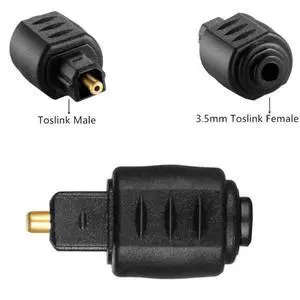TOSLINK Optical Audio Adapter Square to Round 3.5mm, TOSLINK Square Male to 3.5mm Round Female SPDIF Optical Audio Converter Connector TOSLINK Optical Audio Adapter Square to Round 3.5mm, TOSLINK Square Male to 3.5mm Round Female SPDIF Optical Audio Converter Connector