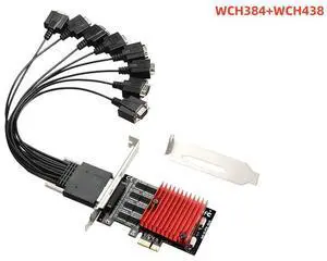 PCIe x1 to 8-Port RS232 Serial Card PCI-E Expansion Adapter, 8 x DB9 COM Ports, WCH384 Chipset, Industrial-Grade for Desktop / Embedded / Server PCIe x1 to 8-Port RS232 Serial Card PCI-E Expansion Adapter, 8 x DB9 COM Ports, WCH384 Chipset, Industrial-Grade for Desktop / Embedded / Server