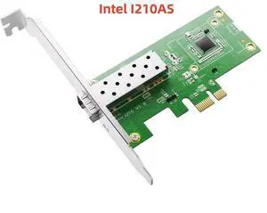 PCIe Server Gigabit Fiber Network Card Intel I210, Single SFP Port, Supports Multi-Mode / Single-Mode, ESXi / Diskless Boot, for Desktop / Server PCIe Server Gigabit Fiber Network Card Intel I210, Single SFP Port, Supports Multi-Mode / Single-Mode, ESXi / Diskless Boot, for Desktop / Server