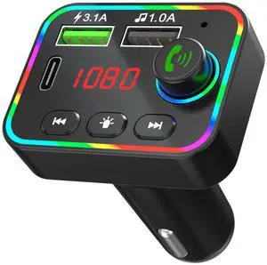 F4 Car Bluetooth MP3 Player QC 3.1 Fast Charging, PD Dual Port Charger, U-Disk Music Player, Hands-Free Calling, Rainbow Breathing Light F4 Car Bluetooth MP3 Player QC 3.1 Fast Charging, PD Dual Port Charger, U-Disk Music Player, Hands-Free Calling, Rainbow Breathing Light