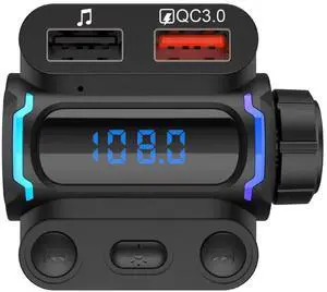 P7 Car MP3 Bluetooth Player FM Transmitter with Handsfree Calling, U-Disk/TF Card Music Playback, PD20W + QC3.0 Fast Charging Dual Ports P7 Car MP3 Bluetooth Player FM Transmitter with Handsfree Calling, U-Disk/TF Card Music Playback, PD20W + QC3.0 Fast Charging Dual Ports
