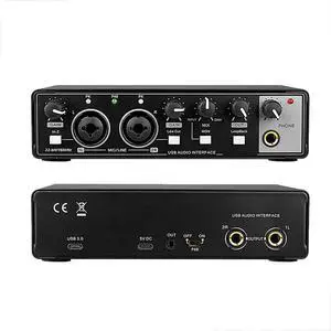 Professional Recording Sound Card for Microphone Studio-Grade Audio Interface for Band Recording / Voice-Over / Live Streaming - GAX-MD22 Black Professional Recording Sound Card for Microphone Studio-Grade Audio Interface for Band Recording / Voice-Over / Live Streaming - GAX-MD22 Black